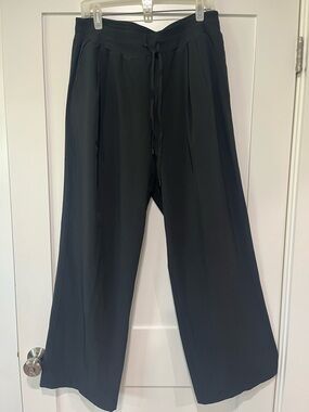 CALIA Black Wide-Leg Drawstring Pants size Large